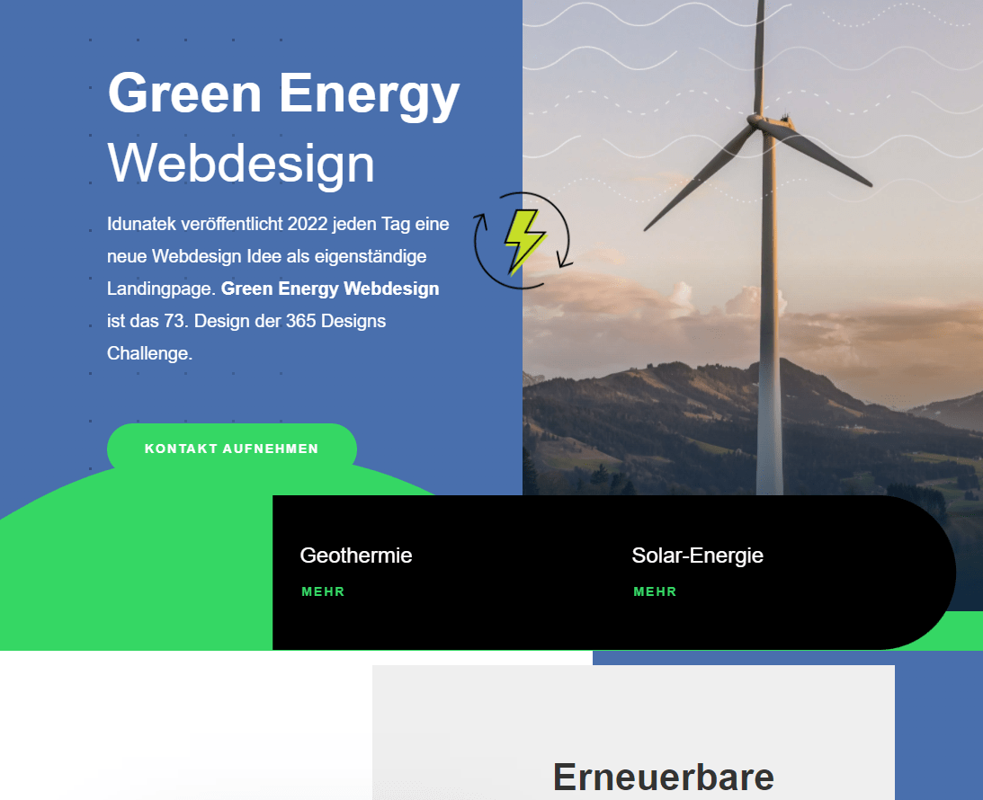 Erneuerbare Energien Webdesign Solarkraft Webdesign Nachhaltigkeit Webentwicklung